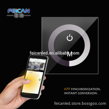 Wall-mounted Touch Panel Single Color Dimmer Switch with WIFI remote control